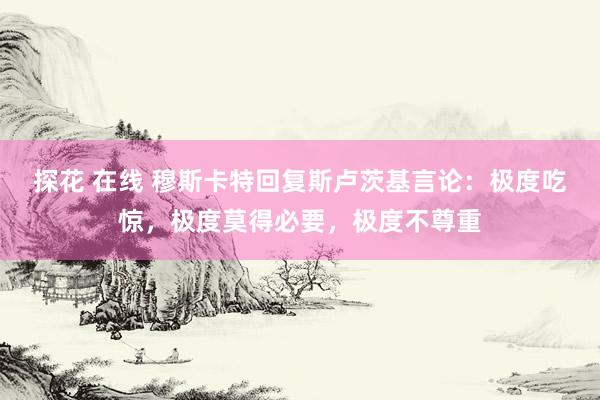 探花 在线 穆斯卡特回复斯卢茨基言论：极度吃惊，极度莫得必要，极度不尊重